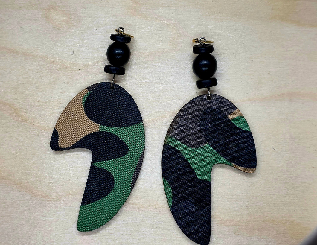 Fierce Warrior Dangles - Camo Print