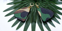 Load image into Gallery viewer, MINI Fabric Covered Wood Earrings - The ROUNDED CURVE COLLECTION, Style#6A
