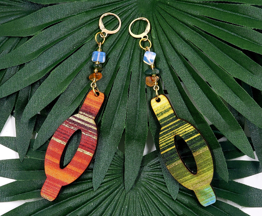 My SYMBOL Fabric Covered Wood Earrings