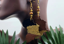 Load image into Gallery viewer, The &quot;Africa&quot; Earrings GLITTERED (Black &amp; Bronze)
