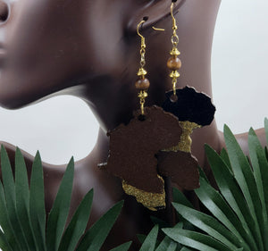 The "Africa" Earrings GLITTERED (Black & Bronze)