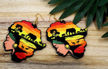 Load image into Gallery viewer, Lady Safari-Africa Earrings - STATEMENT EARRINGS

