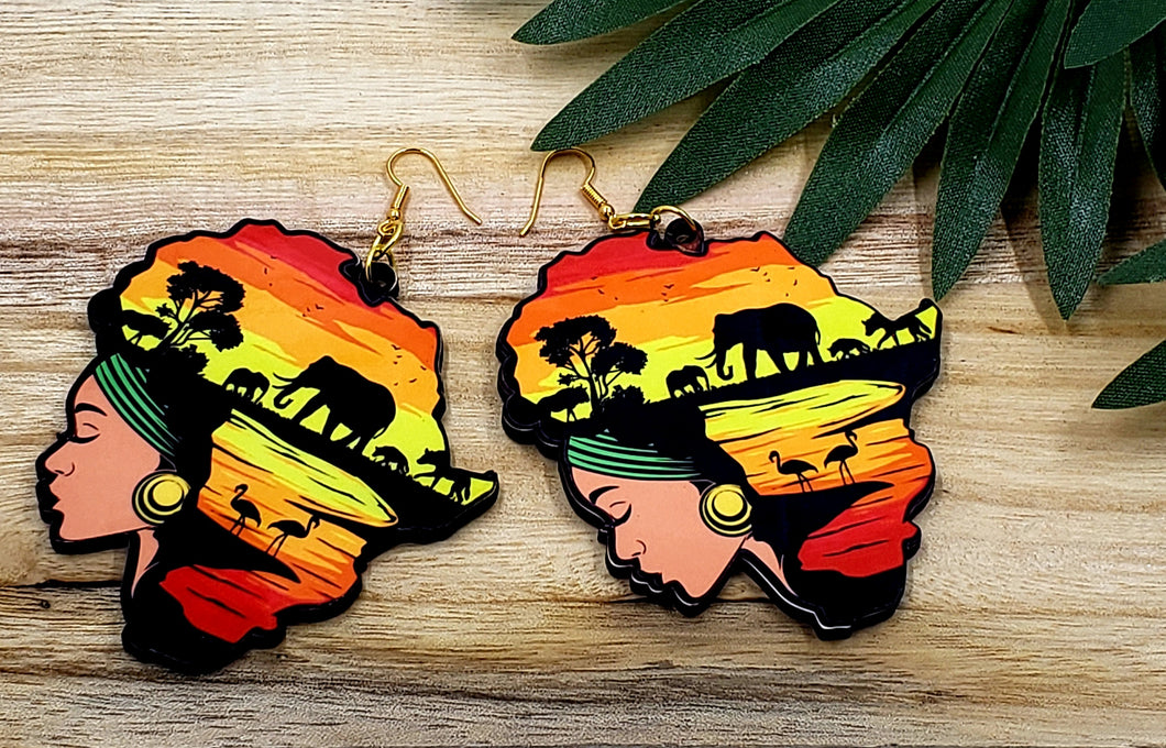 Lady Safari-Africa Earrings - STATEMENT EARRINGS