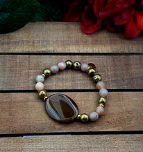 Load image into Gallery viewer, &quot;I AM The Earth&quot; Gold and Amber Bracelet
