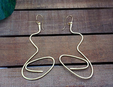 Load image into Gallery viewer, She is Swirled Gold Wire Earrings
