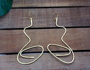 She is Swirled Gold Wire Earrings