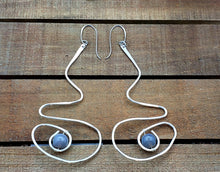 Load image into Gallery viewer, She is Grey &amp; Silver Swirl Wire Earrings
