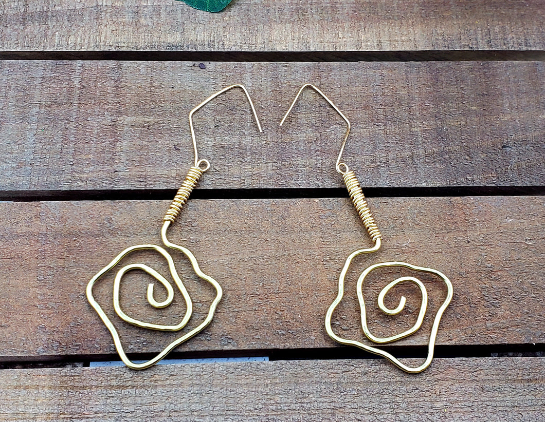 The Gold Rose Wire Earrings