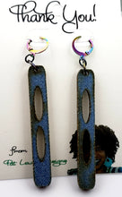 Load image into Gallery viewer, SUPER SLIM RECTANGLED Loopy Long Earrings - WOOD
