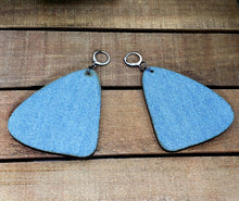 Load image into Gallery viewer, Fabric Covered Wood Earrings - The ROUNDED CURVE COLLECTION, Style#6A
