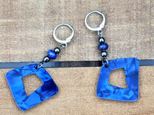 Load image into Gallery viewer, MINI Triangled Right Hoop Earrings w/Precious Stones
