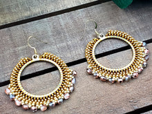 Load image into Gallery viewer, Golden Fire (Brick Stitch) Earrings
