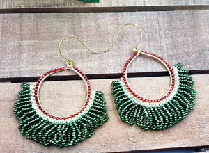 Emerald Queen (Brick Stitch) Earrings
