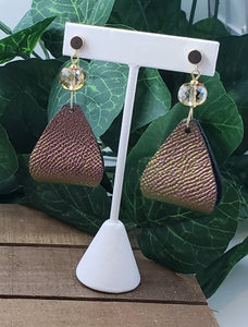3D Sculpted Leather Earrings (MINI) w/Crystals