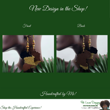 Load image into Gallery viewer, The &quot;Africa&quot; Earrings GLITTERED (Black &amp; Bronze)
