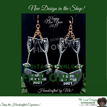 Load image into Gallery viewer, DIGITAL SVG FILE ONLY!!! - Champagne Glass XXXX Dangle Earrings
